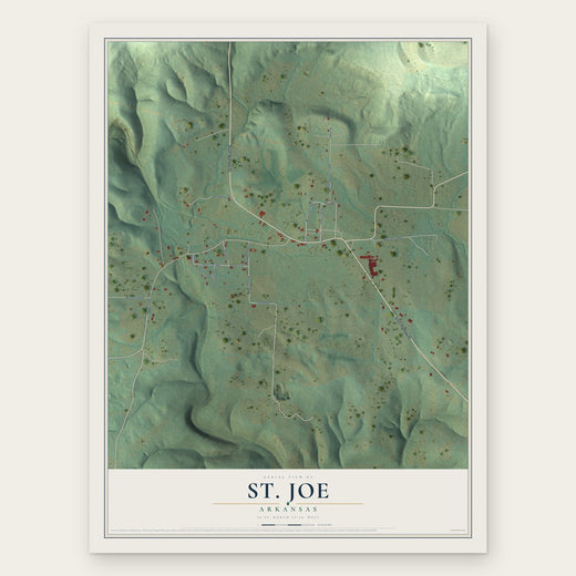 St. Joe, Arkansas map print, the full design