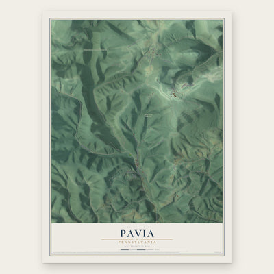 Pavia, Pennsylvania map print, the full design