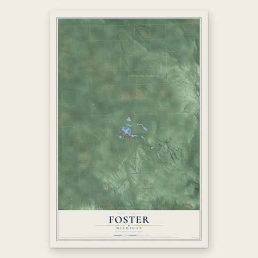 Foster, Michigan map print, the full design