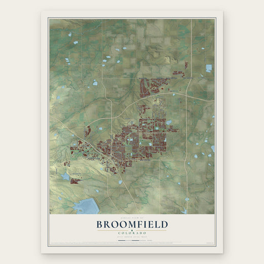 Broomfield, Colorado map print, the full design