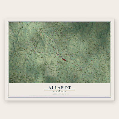 Allardt, Tennessee map print, the full design