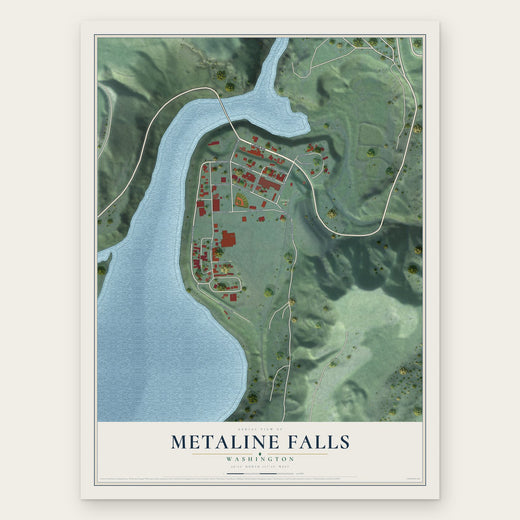 Metaline Falls, Washington map print, the full design