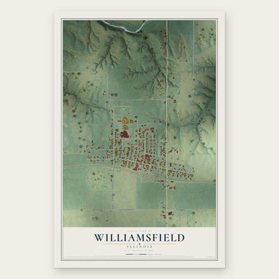Williamsfield, Illinois map print, the full design