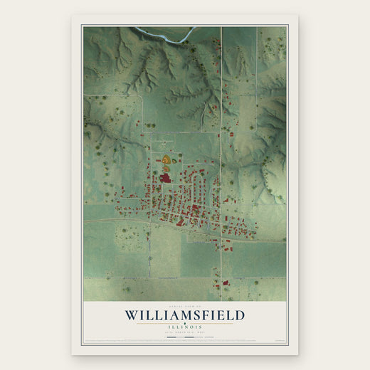 Williamsfield, Illinois map print, the full design