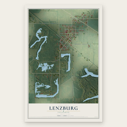 Lenzburg, Illinois map print, the full design