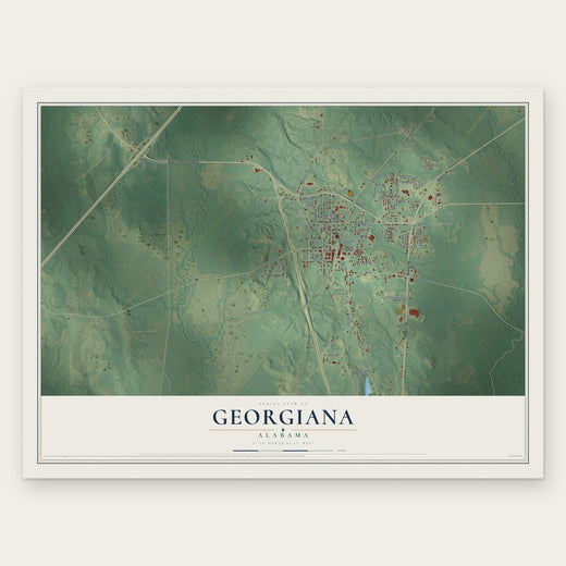 Georgiana, Alabama map print, the full design
