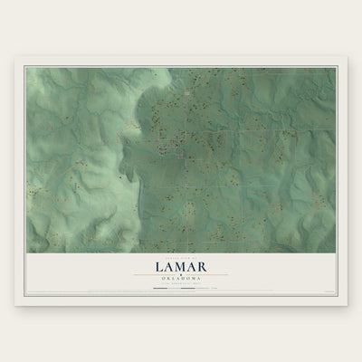 Lamar, Oklahoma map print, the full design