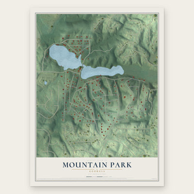 Mountain Park, Georgia map print, the full design