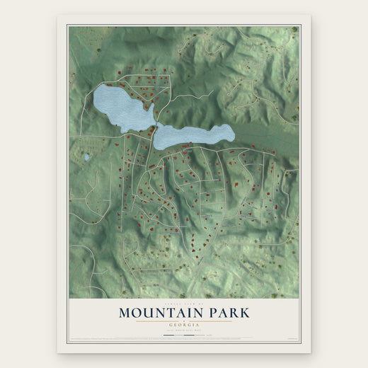 Mountain Park, Georgia map print, the full design