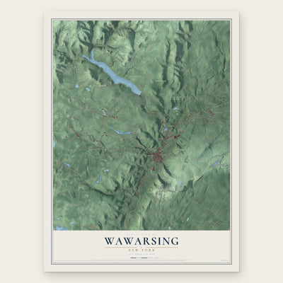 Wawarsing, New York map print, the full design