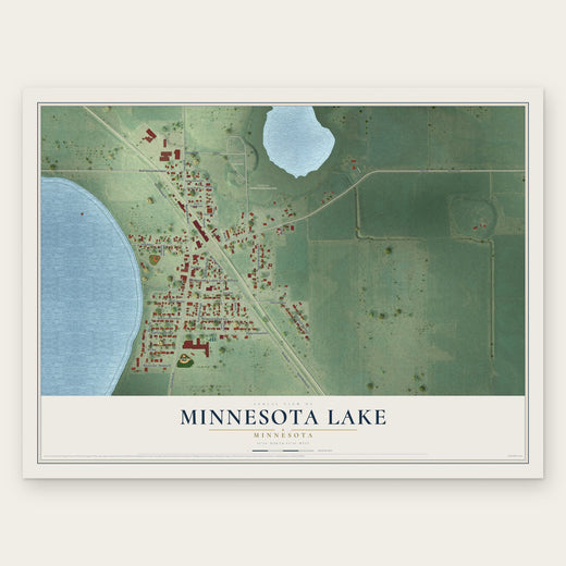 Minnesota Lake, Minnesota map print, the full design