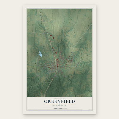 Greenfield, Tennessee map print, the full design