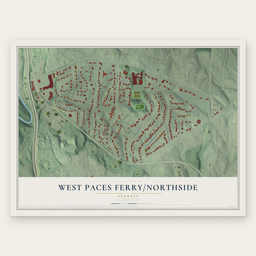 West Paces Ferry-Northside, Georgia map print, the full design