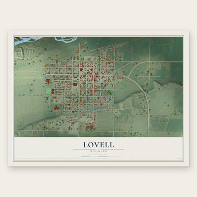 Lovell, Wyoming map print, the full design