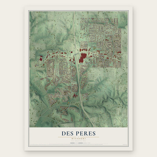 Des Peres, Missouri map print, the full design