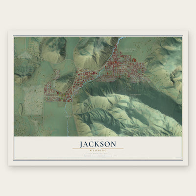 Jackson, Wyoming map print, the full design