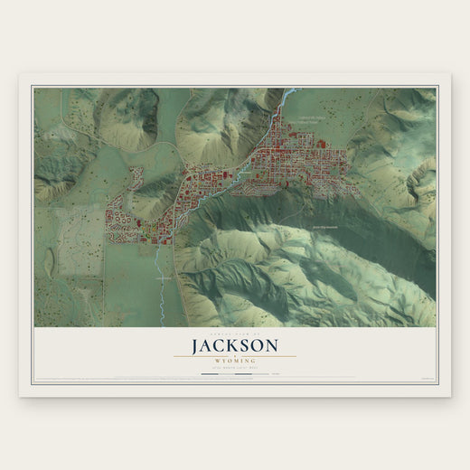 Jackson, Wyoming map print, the full design