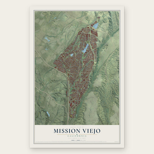Mission Viejo, California map print, the full design