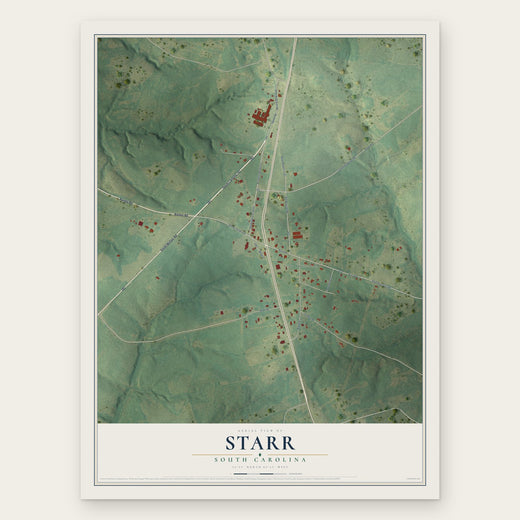 Starr, South Carolina map print, the full design