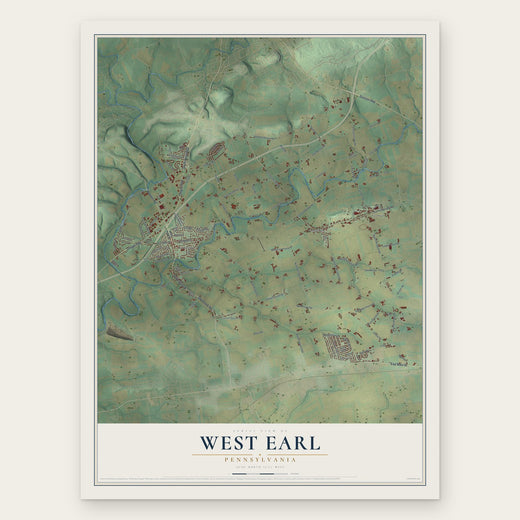 West Earl, Pennsylvania map print, the full design