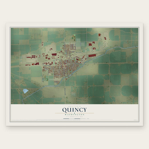 Quincy, Washington map print, the full design