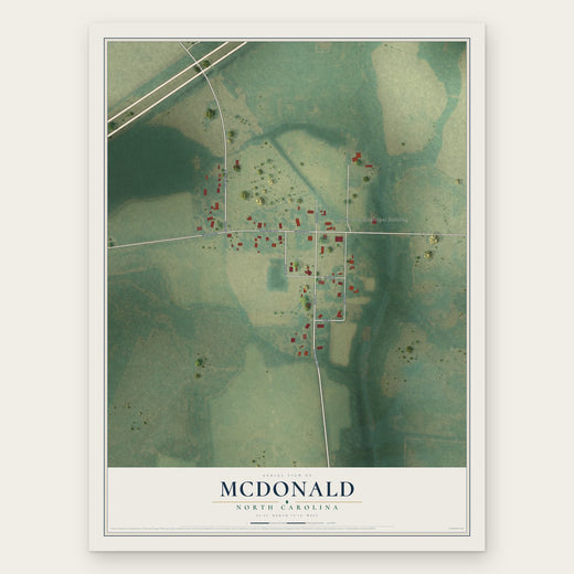 McDonald, North Carolina map print, the full design