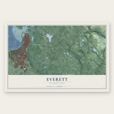 Everett, Washington map print, the full design