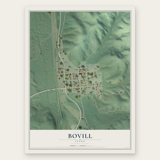 Bovill, Idaho map print, the full design