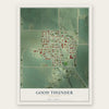 Good Thunder, Minnesota map print, the full design
