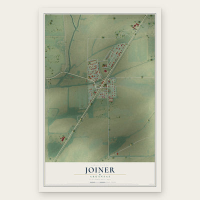 Joiner, Arkansas map print, the full design