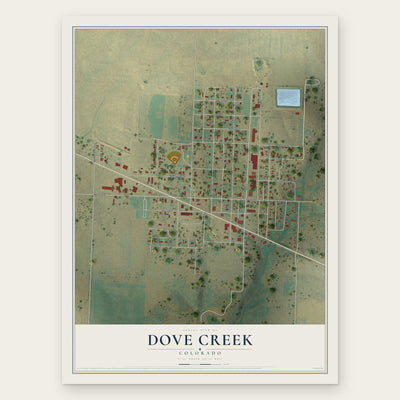 Dove Creek, Colorado map print, the full design