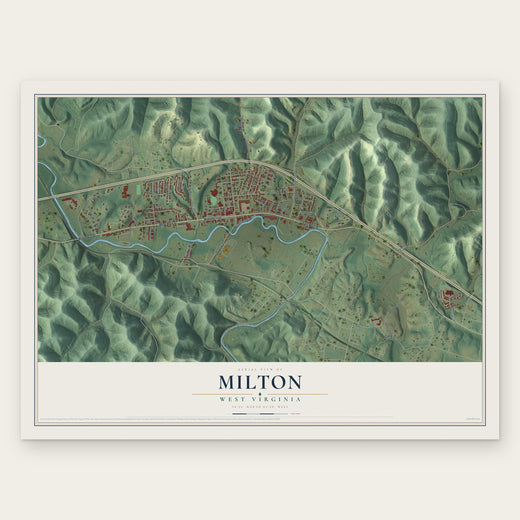 Milton, West Virginia map print, the full design