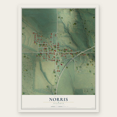 Norris, Illinois map print, the full design