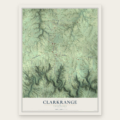 Clarkrange, Tennessee map print, the full design