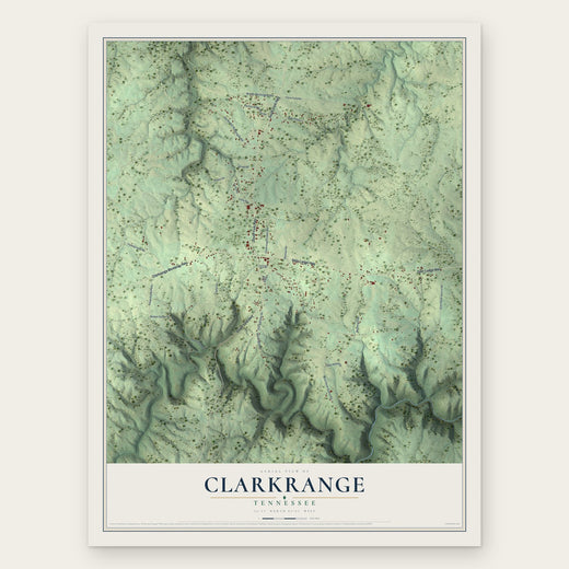 Clarkrange, Tennessee map print, the full design