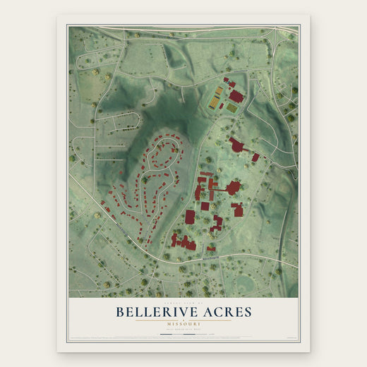 Bellerive Acres, Missouri map print, the full design