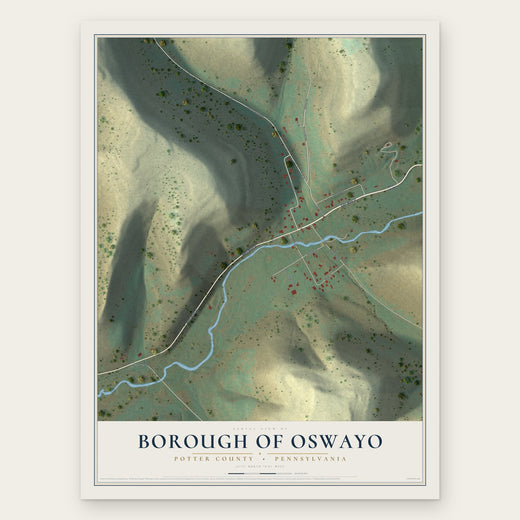 Borough of Oswayo, Potter County, Pennsylvania map print, the full design