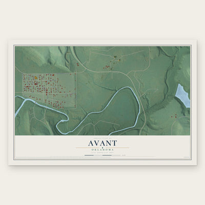Avant, Oklahoma map print, the full design