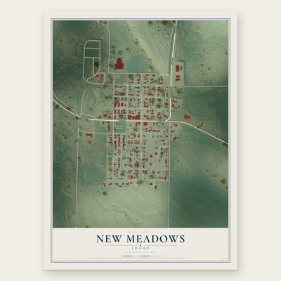 New Meadows, Idaho map print, the full design