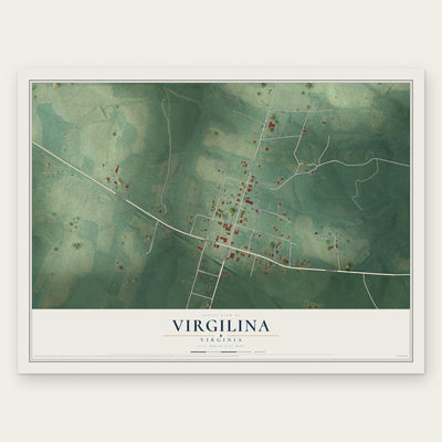 Virgilina, Virginia map print, the full design