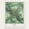 Troy, Idaho map print, the full design
