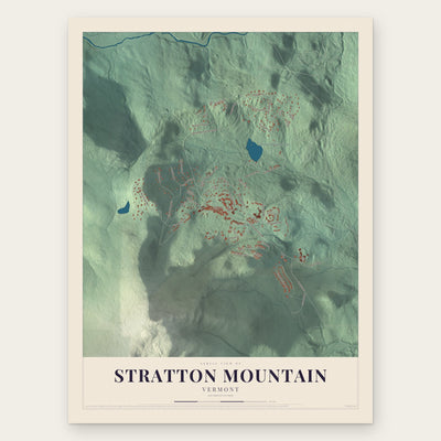Stratton Mountain, Vermont map print, the full design