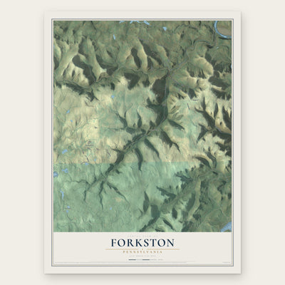 Forkston, Pennsylvania map print, the full design