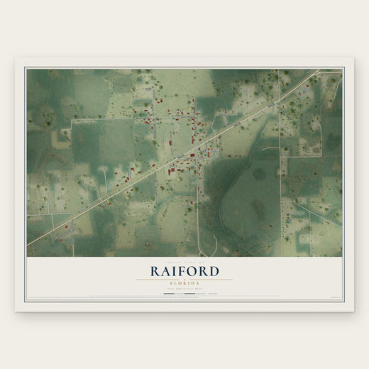Raiford, Florida map print, the full design