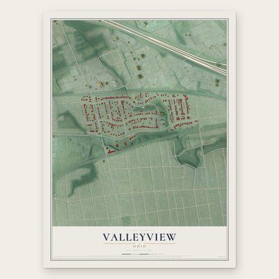 Valleyview, Ohio map print, the full design