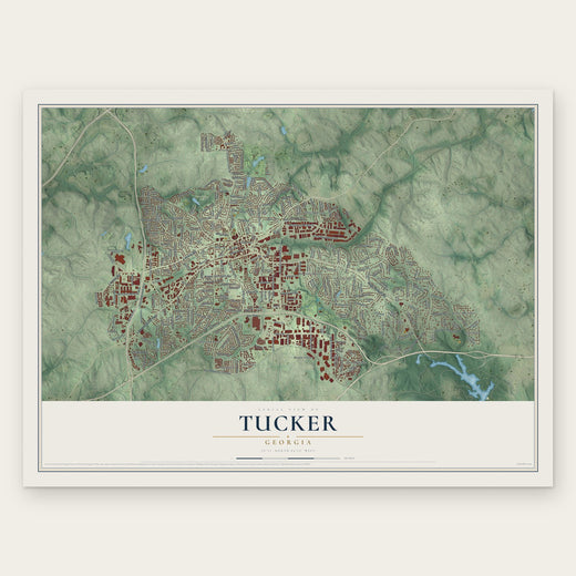 Tucker, Georgia map print, the full design