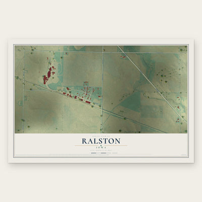 Ralston, Iowa map print, the full design