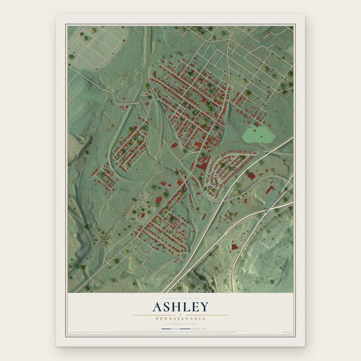Ashley, Pennsylvania map print, the full design
