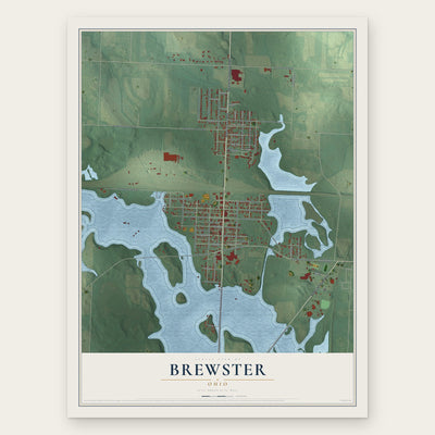Brewster, Ohio map print, the full design