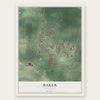 Baker, Louisiana map print, the full design